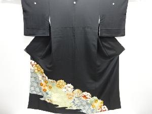 籠目に花丸紋様刺繍留袖(比翼付き)